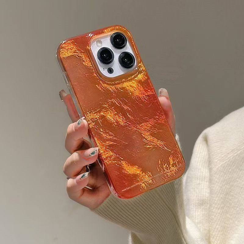 Phone Cases Orange - INS Orange Farbverlauf Vortex Muster Handyhülle