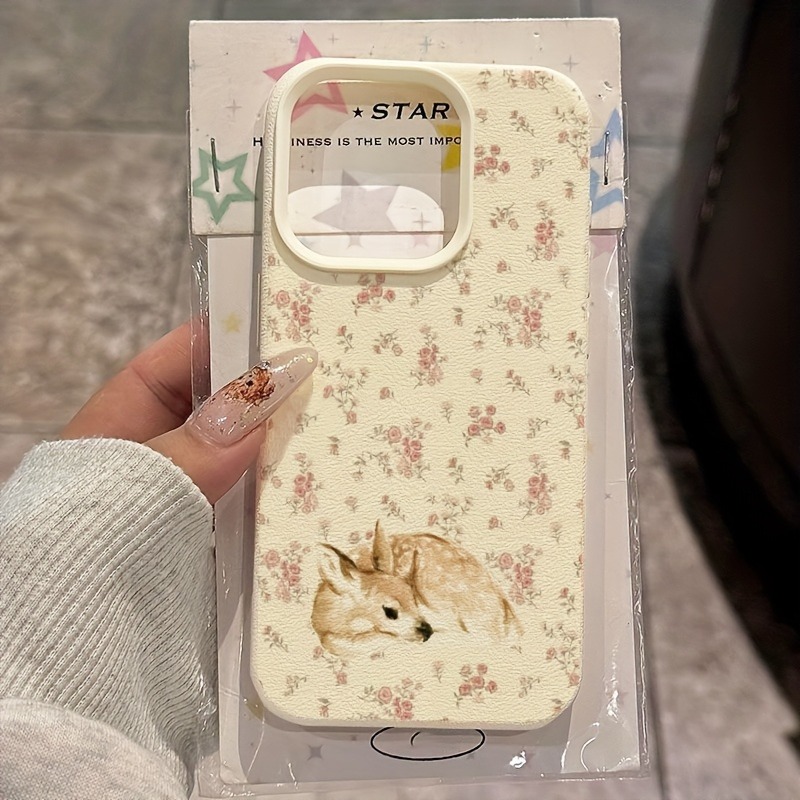 Phone Cases Cute Iphone 13 - Niedliches Hirsch-Design mit vollflächigem Blumenmuster Lichee