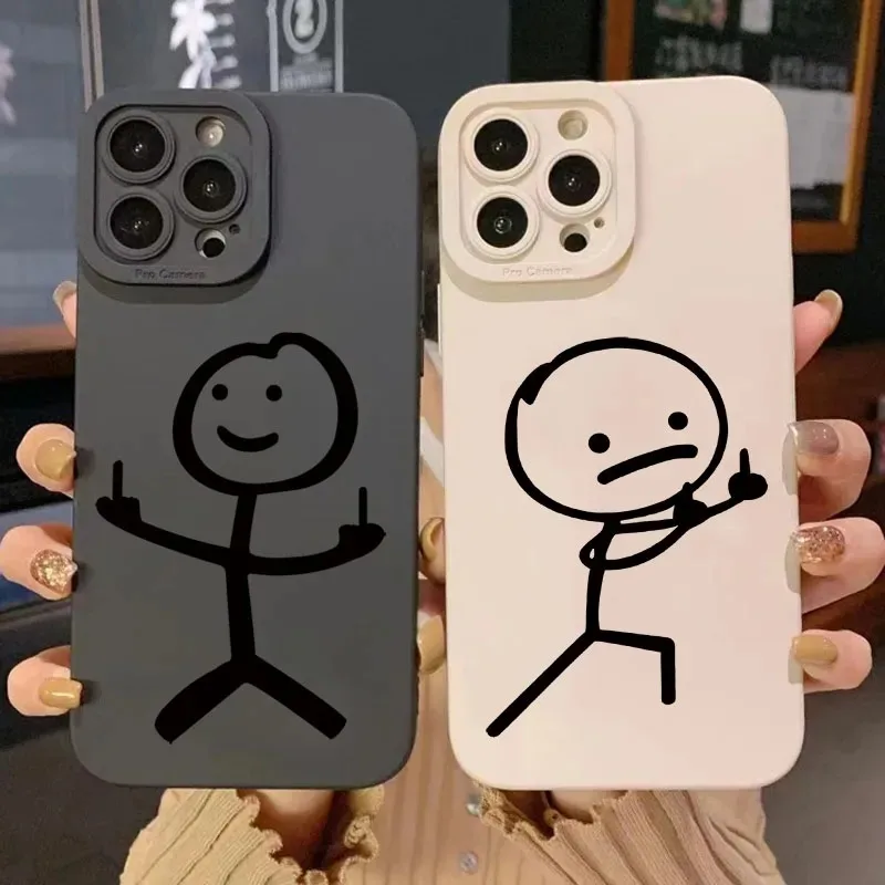Phone Cases Cute Iphone 13 - Niedliche Cartoon-Streichholzmann Handyhülle aus mattem Silikon