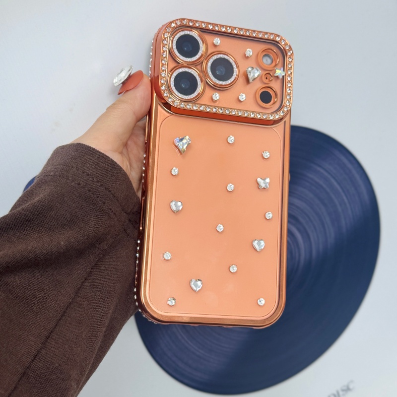Phone Cases Orange - Handgefertigte, mit Juwelen besetzte, orangefarbene Handyhülle