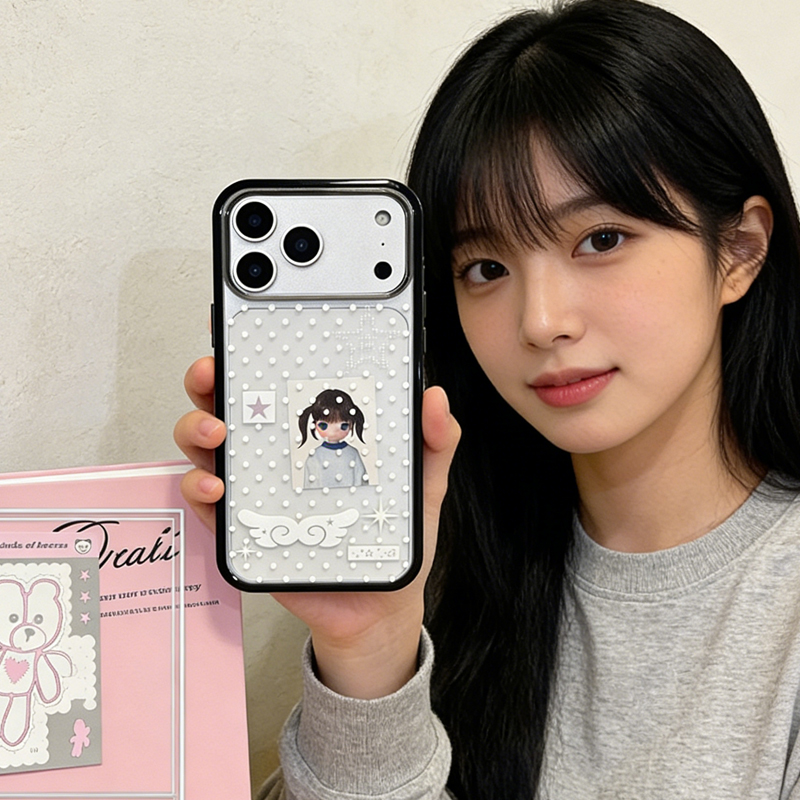 Phone Cases Cool Girl - Koreanische Mädchen-Handyhülle mit Polka Dots und