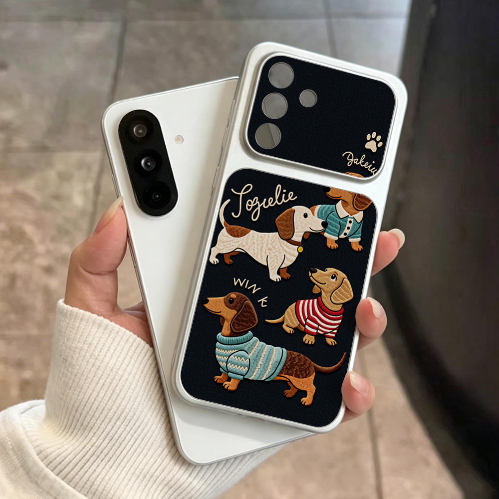 Phone Cases That Cover The Camera - Cartoon-Welpen-Leder-Handyhülle für Samsung A57 A56 5G