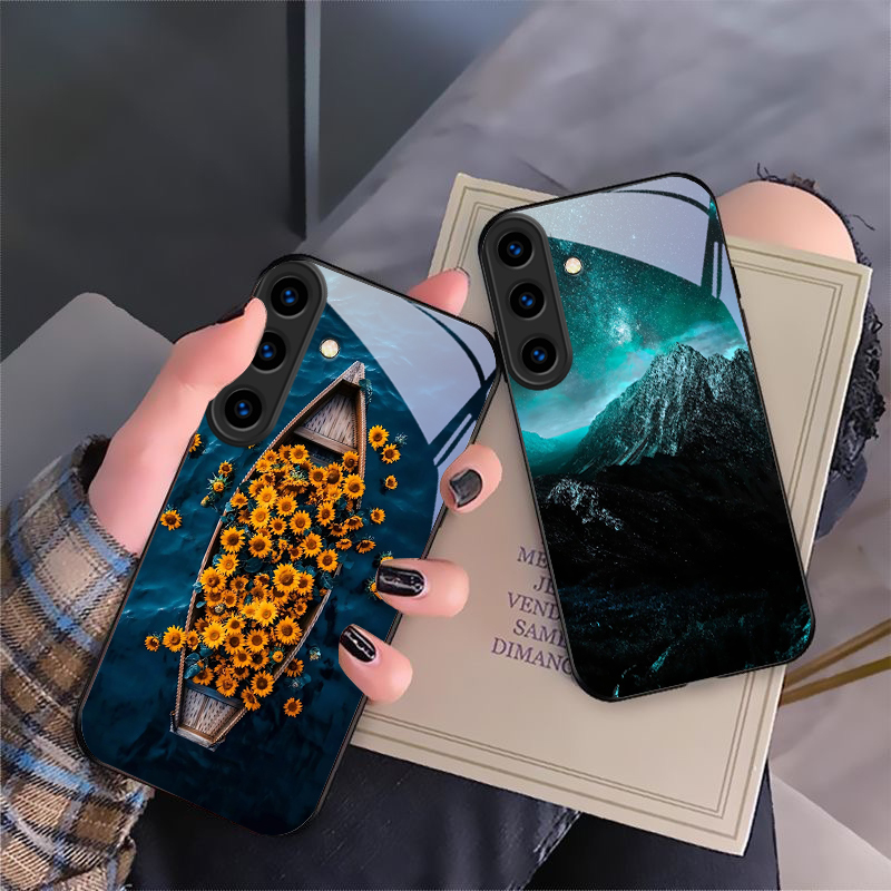 Phone Cases Orange - Warmes orangefarbenes Halo-Baum-Design für Samsung Galaxy