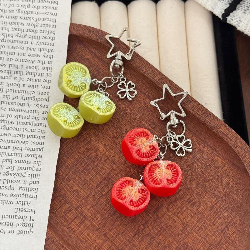 Phone Cases Eco Friendly - Roter Tomaten-Schlüsselanhänger, umweltfreundlicher Harz-Frucht-Anhänger, Mini-Anhänger für