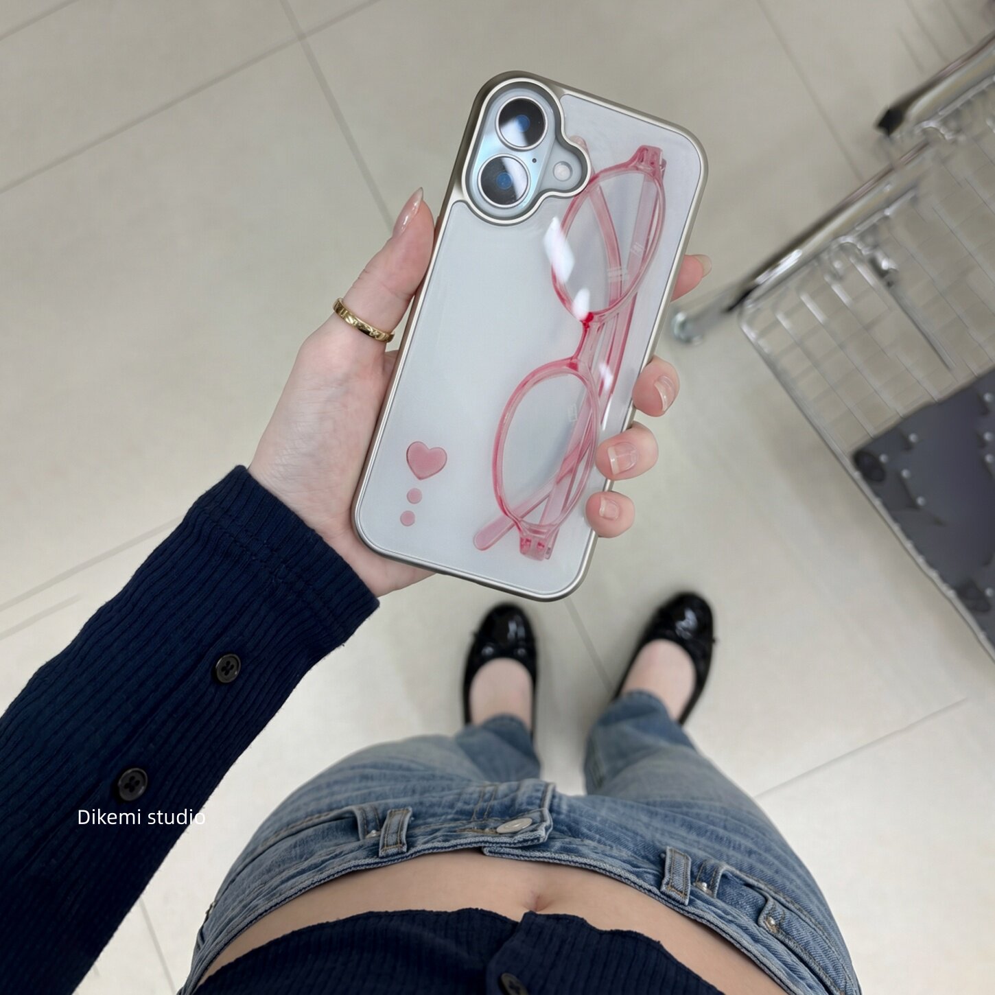 Phone Cases Cool Girl - Koreanische Mädchen-Herz-Handyhülle mit rosa Brille und