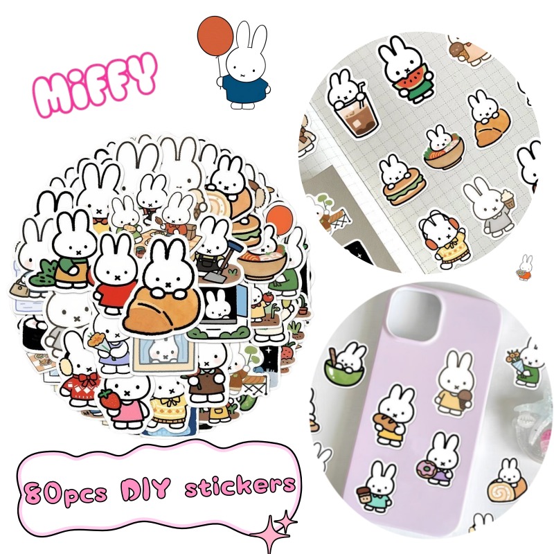 Phone Cases For Boys - Miffy Hasen-Kopf Aufkleber Hochwertige Farbgebung Cartoon