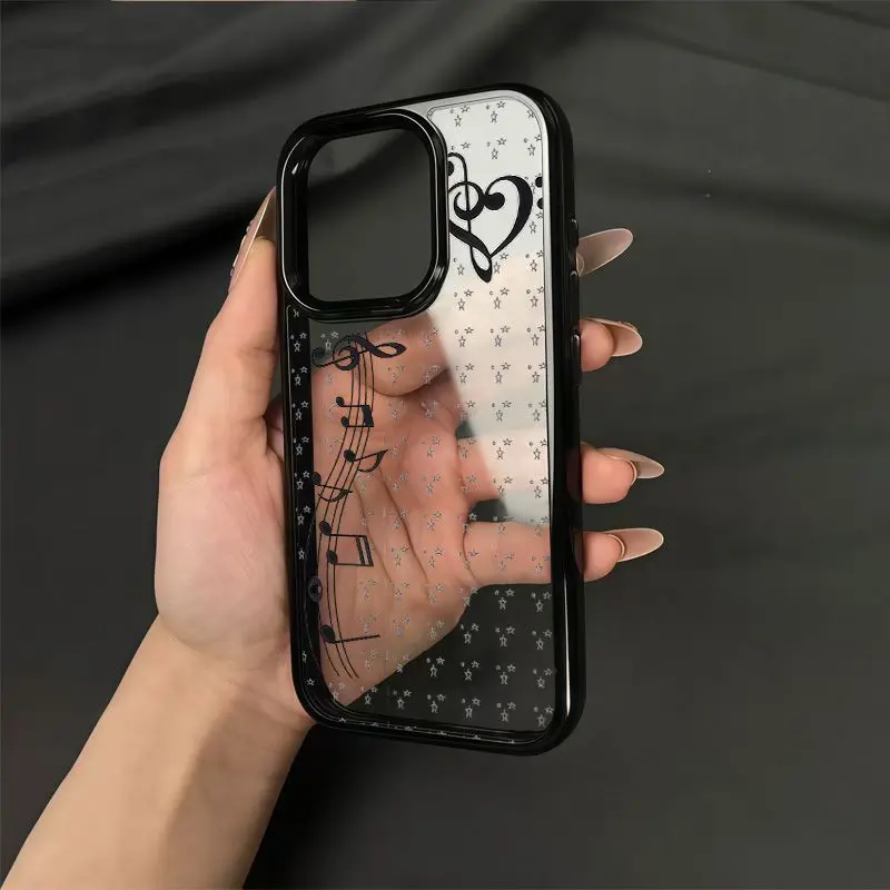 Phone Cases Cool Girl - Neue Niedliche INS-Style Cartoon-Mädchen Musiknoten-Stern Handyhülle