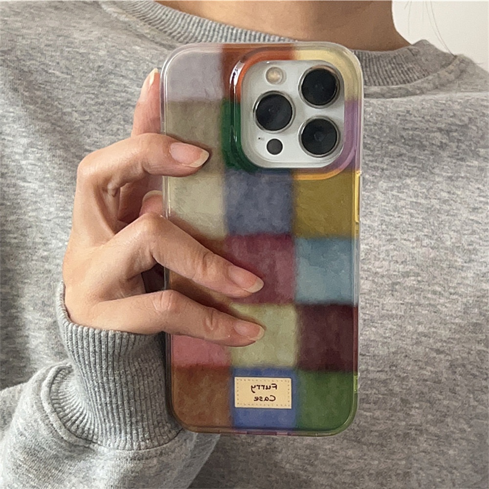 Phone Cases Nyc - Niedliche Dopamin-Farbblock-Match-Plaid-Handyhülle für Huawei Honor 200