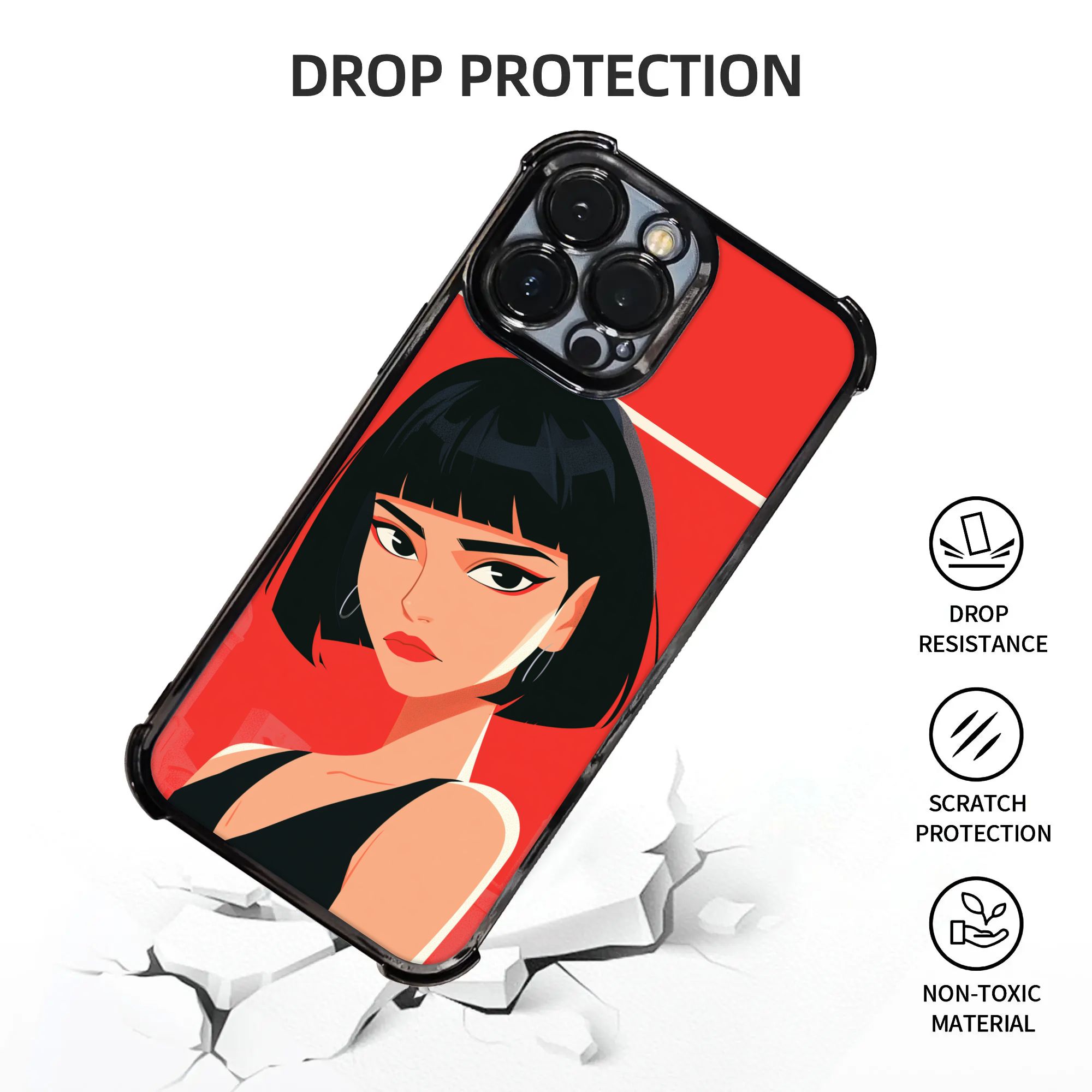 Neuer stoßfester Anime-Schutzh – Phone Cases Cool Girl Bewertung und Preis