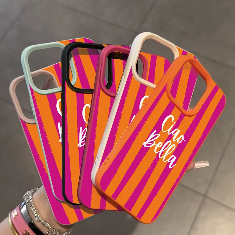 Orange gestreifte minimalistis – Phone Cases Orange Bewertung und Preis