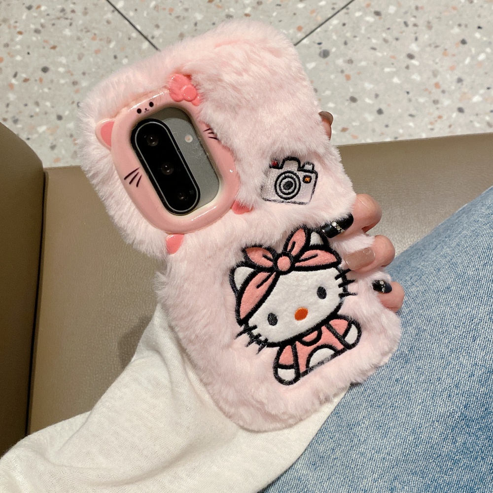 Süße 3D-Kamera-Plüsch-KT-Telef – Phone Cases That Cover The Camera Bewertung und Preis