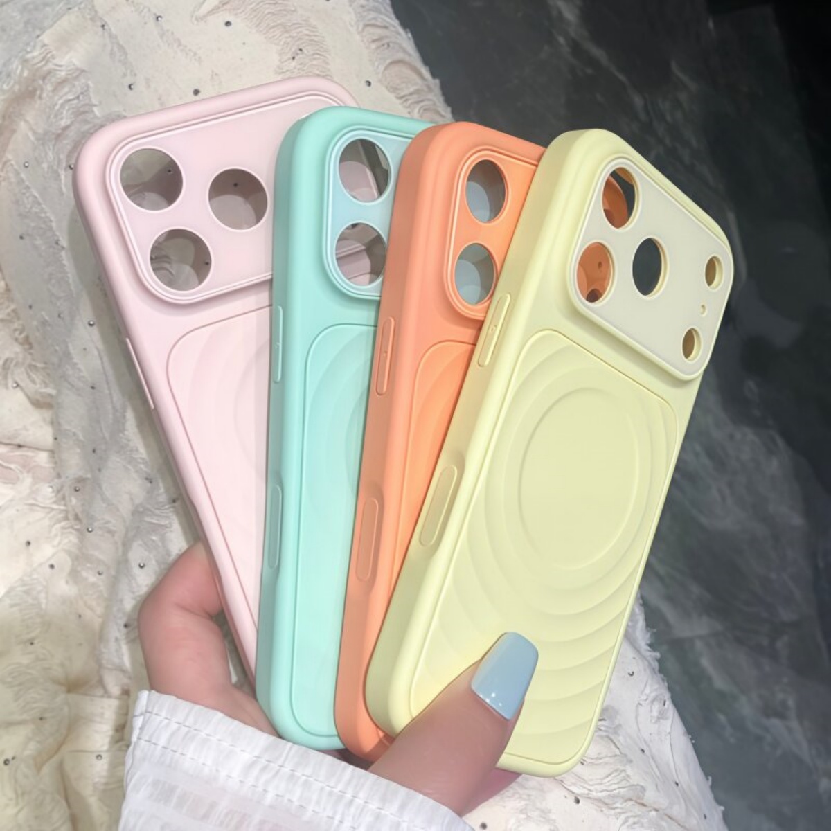 Luxuriöse Wellenmuster-Handyhü – Phone Cases That Cover The Camera Bewertung und Preis