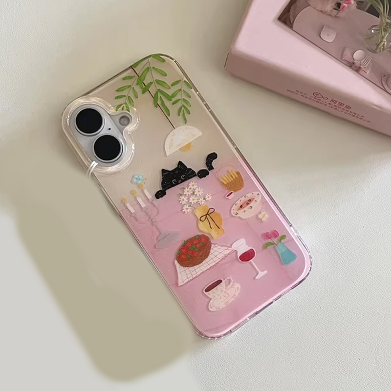 Ins Girl Niedliche Esstisch-Ka – Phone Cases Cool Girl Bewertung und Preis