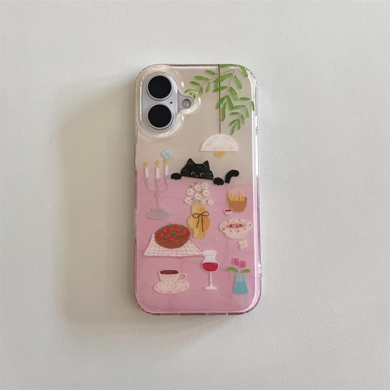 Ins Girl Niedliche Esstisch-Ka – Phone Cases Cool Girl Bewertung und Preis