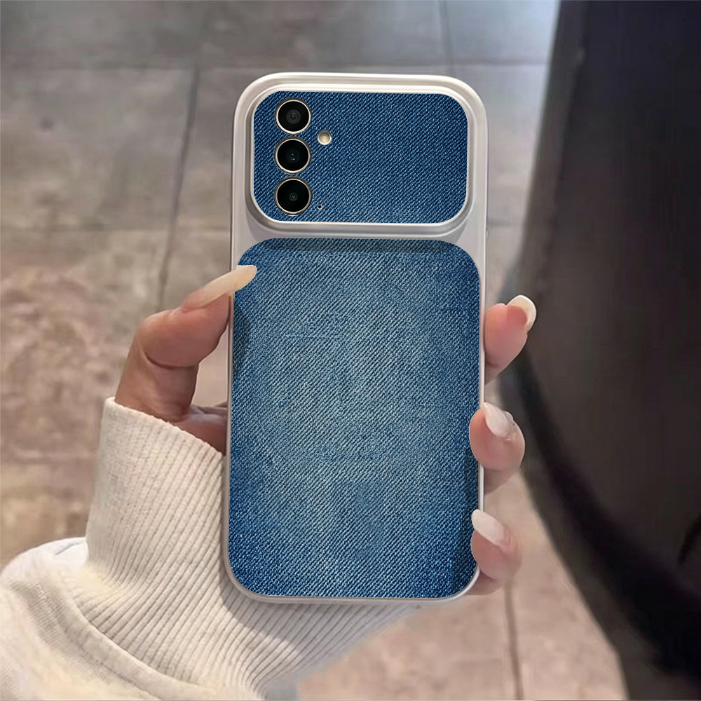 Retro Blaue Denim PU-Leder Han – Phone Cases That Cover The Camera Bewertung und Preis